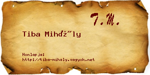 Tiba Mihály névjegykártya